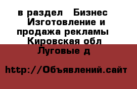  в раздел : Бизнес » Изготовление и продажа рекламы . Кировская обл.,Луговые д.